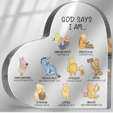 Imagem de MUNLICAR Decoração Inspiradora Winnie, Presentes Religiosos Cristãos Para Mulheres, De Encorajamento Com Versículos Bíblicos Irmã, Mãe E Amiga, Placas Acrílico Mesa Escritório Em Casa