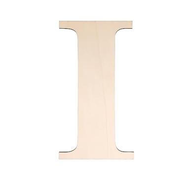 Imagem de KOOCHOICE Letras De Madeira 12", Para Decoração Parede, 1/5" Em Branco, Casa Inacabada, Pintura Faça Você Mesmo (Letra I)