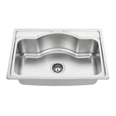 Imagem de Cuba para Cozinha Gourmet Pia Aço Inox 68x50x21cm Acetinado GhelPlus