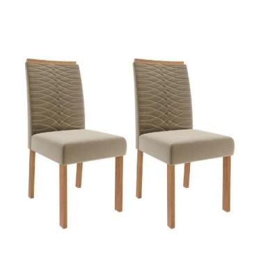 Imagem de Conjunto 2 Cadeiras Clarice Madeira/Joli Cimol, Madeira/Joli