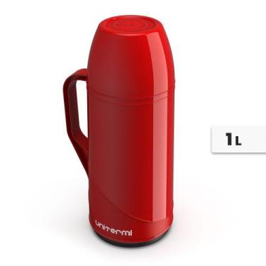 Imagem de Garrafa Térmica Café Roma 1 Litro Unitermi, Vermelha