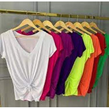 Imagem de Blusa feminina podrinha manga curta gola rasa - Filo modas, Laranja, M