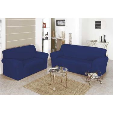 Imagem de jogo de capa de sofa 2 e 3 lugares coladinha s/ elasticos malha gel AV