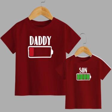 Imagem de Camiseta Daddy Sen Bateria , Son Com Energia Pai E Filho Combinados Pe