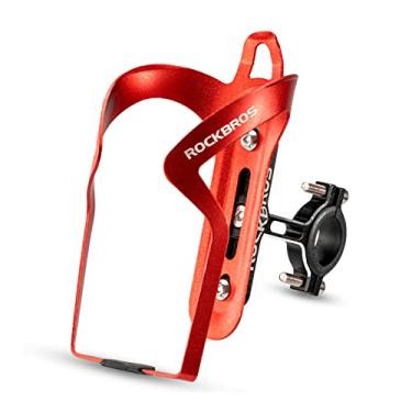 Imagem de ROCKBROS Suporte para copo de bicicleta, suporte de garrafa de bicicleta 2 em 1 gaiolas de garrafa de água de liga de alumínio, porta-copos de rotação universal para guidões de bicicleta, moto, MTB, barco, andador, cadeira de rodas, carrinho de passeio