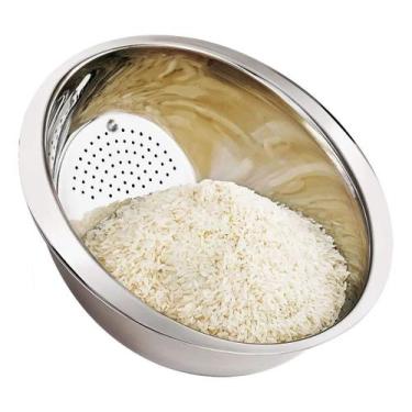 Imagem de Escorredor De Arroz Em Aço Inox 20cm Lava Alimentos Multiuso - Wellmix