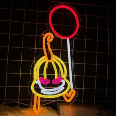 Imagem de Sinal neon de Halloween balão de abóbora luzes LED para decoração de parede homem caverna bar pub quarto neon placas engraçadas presente para homens meninos aniversário arte de parede