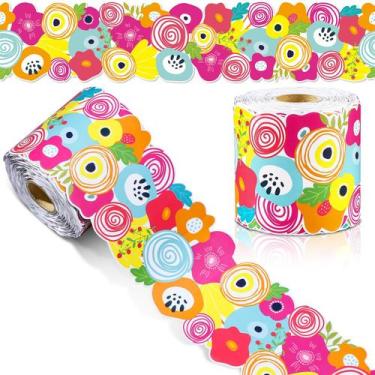Imagem de Bulletin Board Border Saypacck Flowers 21m de volta às aulas