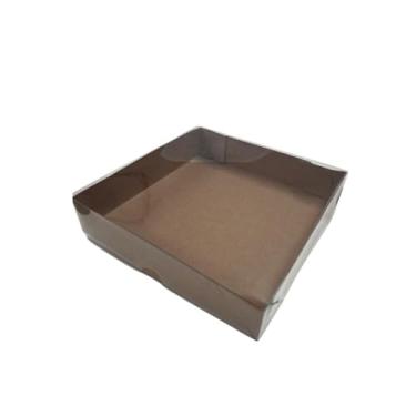 Imagem de Caixa Bombom Para 12 Unidades Kraft C/Tampa Acetato (12x17,5x4cm) C/10 Un.