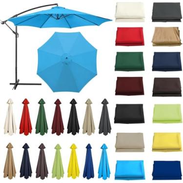 Imagem de Guarda-sol De Substituição Canopy 200cm 270cm 300cm 6.5ft 9ft 10ft Parasol Guarda-chuva Substituição Canopy Cover Poliéster 6arms 8 Braços Tecido De Substituiçã, Lake Blue, 6 ribs-2.7m(8.8ft)