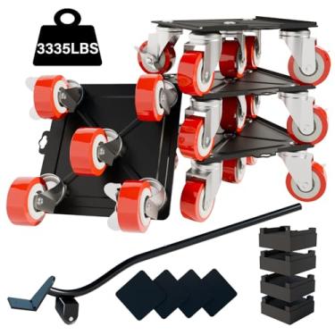Imagem de KAZBFDUB móveis-dolly-mover-móveis-com-5-rodas, controles deslizantes de móveis ferramenta levantadora de painel de aço carbono de grande porte para mover móveis pesados, carrinhos de móveis