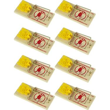 Imagem de Southern Homewares SH-10094-8PK Gatilho em Forma de Queijo Pacote com 8 Armadilhas de Rato de Pressão de Madeira Ação de Mola com Expandido, Marrom