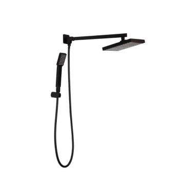 Imagem de Kit Chuveiro Quadrado de Parede Tucuruí com Desviador Mundaú e Ducha Manual Jaci Pingoo.casa - Preto