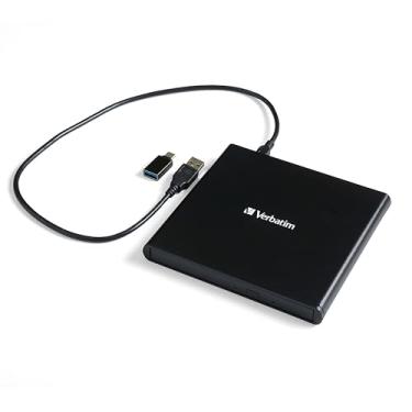 Imagem de Verbatim Unidade Slimline de CD/DVD – Gravador externo USB 2.0 CD DVD +/-RW para laptops e notebooks com suporte M-DISC – Compatível com Mac e PC – Software Nero Burn & Archive incluído – Preto
