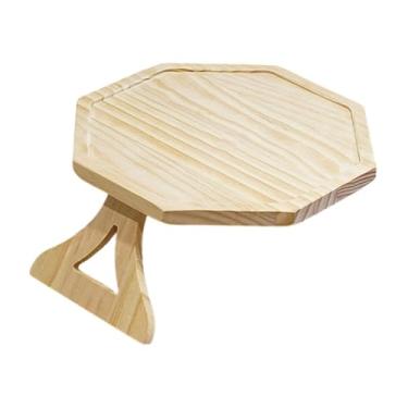 Imagem de WeiLaiKeQi Cadeira de braço, mesa, bandeja, apoio de braço, bandeja com clipe, caneca, copo, prato, controle remoto, suporte para telefone, organizador para, Madeira