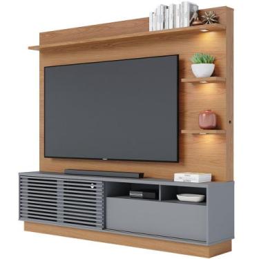 Imagem de Estante Painel Para TV 70 Pol com LED Itapema C04 Freijó Cinza Fosco -
