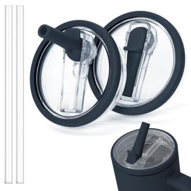 Imagem de TIZHJOZI Tampa de canudo de substituição para copo Stanley Quencher de 850 g - 2 peças de tampas de copo à prova de vazamento com canudo, capa de copo à prova de derramamento compatível com acessórios