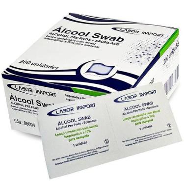 Imagem de Lenço Umedecido Em Álcool 70% 6,5 cm x 3 cm Labor Import