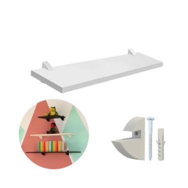 Imagem de Prateleira De Parede 60x25 Madeira Com Suporte Clip 20Kg - Desicon, Br