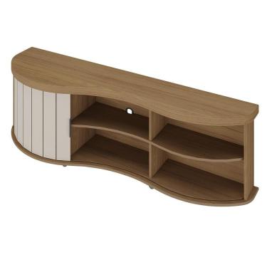 Imagem de Rack Magnum Para Tvs De Até 75” Com 180cm Artely Carvalho Com Off White