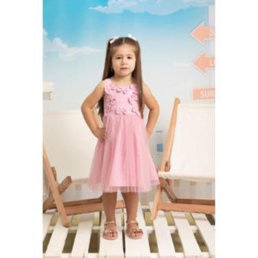 Imagem de Vestido Alça Brilhoso Tule Luxo Menina Festa LessaKids B9163-Feminino