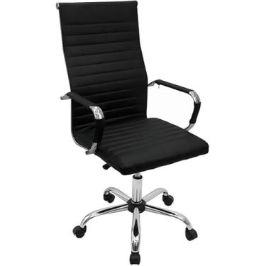 Imagem de Cadeira de Escritório Esteirinha Base Cromada com Rodinha Fortt Turin Preto
