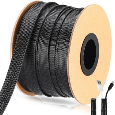 Imagem de Pangda Manga trançada expansível para TV, computador, home theater (preto)