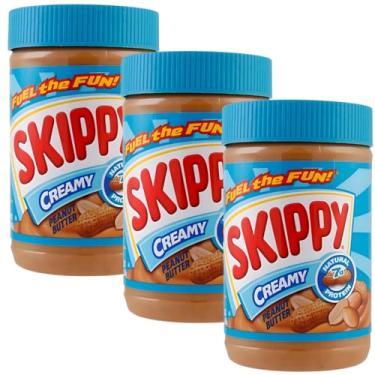 Imagem de 3X Manteiga Pasta de Amendoim Peanut Butter Americana SKIPPY CREAMY Cremosa 462g Importada USA