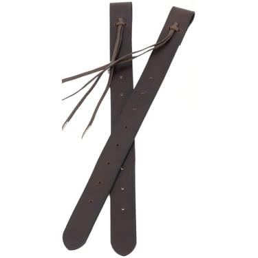 Imagem de Doqn Conjunto de tarugo de flanco traseiro de couro, aderência de cavalo ocidental, peso pesado oleado, 4,4 cm L x 61 cm C