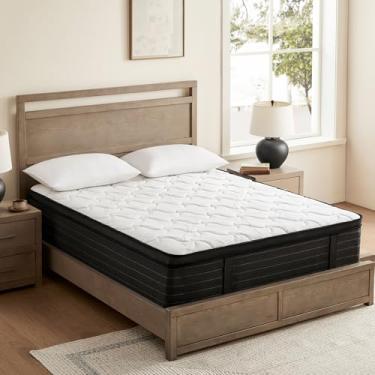 Imagem de Colchão King Size – Colchão híbrido de 30 cm em uma caixa com capa de bambu – Colchão King Size de espuma viscoelástica com molas de bolso – Colchão médio firme para alívio de pressão – Certificado