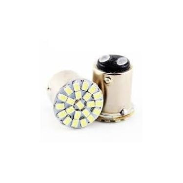 Imagem de Lâmpadas LED para luzes traseiras, luzes de freio e luzes intermitentes (02 Polo Branco 22 led,02 Uni)