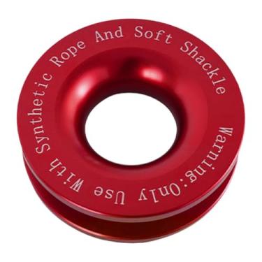 Imagem de KiBcsLic Guincho de reboque com anel de recuperação de carro, manilha macia de 1/4", 3/8" e 3/16", guincho de corda, de reboque com anel, Vermelho