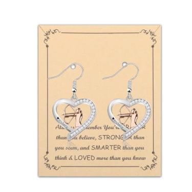 Imagem de BNQL Brincos de arco e flecha, presentes para amantes de tiro com arco e flecha, presente de arqueiro, brincos de alvo de tiro com arco