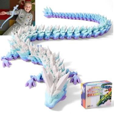 Imagem de 31,5 brinquedos de dragão grande impresso em 3D com animais fidget gigantes, brinquedo articulado flexível gigante, dragão de cristal impresso em 3D, Dia das Bruxas, decoração de mesa executiva