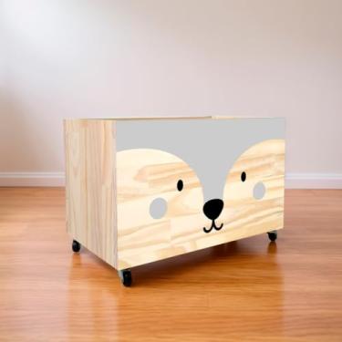 Imagem de Caixote de Madeira para Brinquedos, Caixa Organizadora de Madeira, Baú com rodas para Brinquedos(CX104)