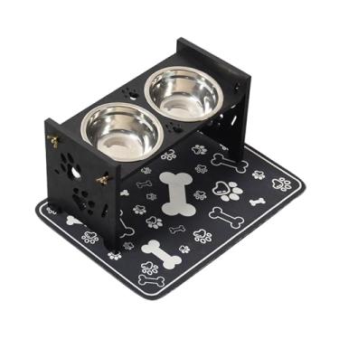 Imagem de MFMEXUL Comedouros Elevados para Gatos, Comedouros E Bebedouros Leves para Gatinhos, Tigelas Antiderrapantes para Gatos Que Vivem em Ambientes Internos, Preto