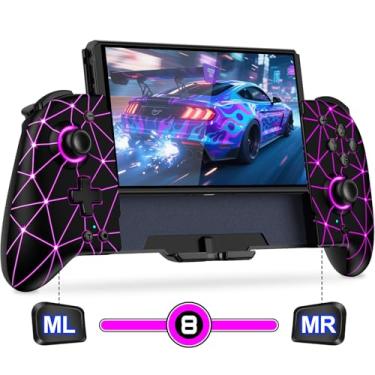 Imagem de Gammeefy Switch Controllers, Hall Effect JC200 Switch Pro Controller for Nintendo Switch/Switch OLED, One-Piece Switch Joypad with 9 Lights Color for Those Who Prefer Handheld Mode