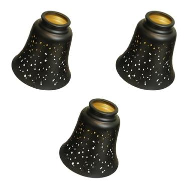 Imagem de SWAIFDEE Capas De Metal Para Ventilador De Teto, Substituição De Cúpula De Metal Para Luminária, Pacote Com 3 Globos De Luz Estelar Gravados De 12,5 Cm De Largura X 12,5 Cm De Altura Para Arandela,