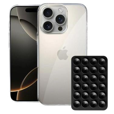 Imagem de capinha Crystal Slim do Iphone 16 Pro  Ventosa Preta Gshield