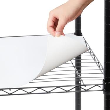 Imagem de Sliner Pacote com 8 forros de prateleira de arame de 35,5 x 91,6 cm de plástico branco à prova d'água para organizar prateleiras de metal, armários de cozinha, armário, despensa