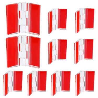 Imagem de Hitefu 12 peças de dobradiças de acrílico transparente de 30 x 35 mm, kit de dobradiça autoadesiva invisível para tampas de aquário, armários, suportes de exibição e móveis DIY