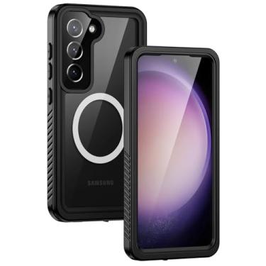 Imagem de Lanhiem Capa magnética para celular Samsung Galaxy S23+ Plus, IP68, à prova d'água, à prova de poeira, com protetor de tela integrado, capa protetora robusta para Galaxy S23 Plus de 6,6 polegadas