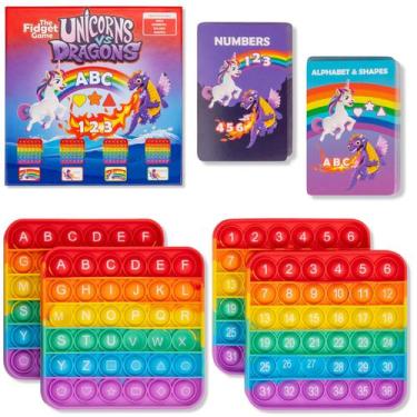 Imagem de Jogo didático The Fidget Game Unicorns vs Dragons Kids