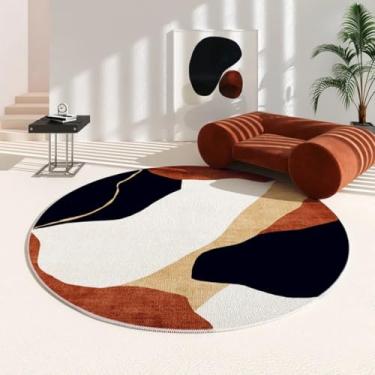 Imagem de Tapetes irregulares para sala de estar, tapete lavável moderno e minimalista para decoração de quarto, redondo e grosso (160x160 cm/s)