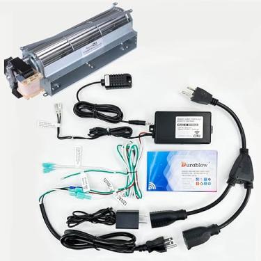 Imagem de Durablow SH4002D-002 Dual WiFi (2,4 G + 5G) para válvula de lareira a gás + soprador + controle remoto de soprador, casa inteligente, compatível com Alexa, Siri, liga/desliga + temporizador +