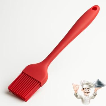 Imagem de Pincel de Silicone Vermelho 25cm Ideal para Churrasco, Assados, Confeitaria Prático para Culinária, Molhos e Carnes Resistente ao Calor