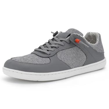 Imagem de Pulltop Sapatos masculinos com bico largo e descalço – Sapatos sociais minimalistas, sem queda, sem queda, sem cadarço, para caminhada, antiderrapante, para homens, Wt01 | Cinza Sox, 13 Wide