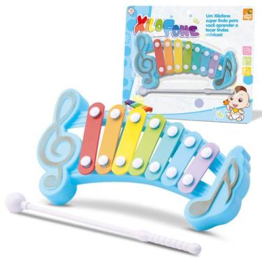 Imagem de Brinquedo Musical Infantil Xilofone Pedagógico 7 Notas - Bee Toys, Mus