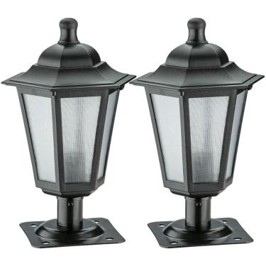 Imagem de 2 Balizadores de Piso Lente Fosca Luminárias Jardim Muro Alumínio Preto Área Externa Dital