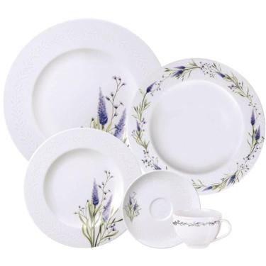 Imagem de Aparelho de Jantar 4 pessoas 20 Peças Porcelana Tramontina Lilla Decorada Mesa Posta